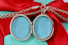 Load image into Gallery viewer, Tiffany & Co. Silver Large Oval Locket 16" Thick Chain Necklace