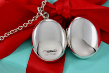 Load image into Gallery viewer, Tiffany & Co. Silver Large Oval Locket 16" Thick Chain Necklace