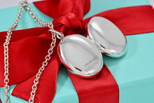 Load image into Gallery viewer, Tiffany & Co. Silver Large Oval Locket 16" Thick Chain Necklace