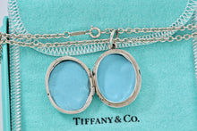 Load image into Gallery viewer, Tiffany & Co. Silver Large Oval Locket 16" Thick Chain Necklace