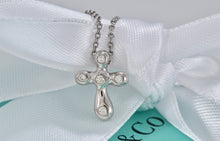Load image into Gallery viewer, Tiffany & Co. Elsa Peretti Platinum Diamond Bubble Cross Necklace