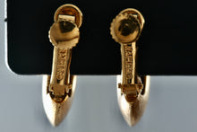 Load image into Gallery viewer, Vintage Napier Gold Tone J Hoop Huggie Screwback Earrings
