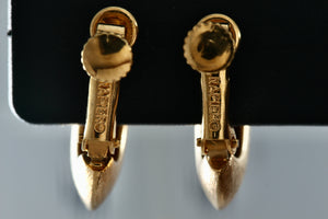 Vintage Napier Gold Tone J Hoop Huggie Screwback Earrings