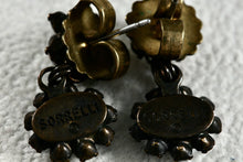 Load image into Gallery viewer, Vintage Sorelli Dangle Flower Rhinestone Earrings
