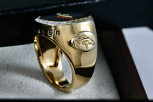 Load image into Gallery viewer, Denver Broncos Diamond Vermeil Sterling Silver Acrylic Signet Ring Size 10
