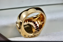 Load image into Gallery viewer, Denver Broncos Diamond Vermeil Sterling Silver Acrylic Signet Ring Size 10
