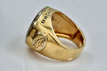 Load image into Gallery viewer, Denver Broncos Diamond Vermeil Sterling Silver Acrylic Signet Ring Size 10
