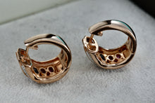 Load image into Gallery viewer, Vermeil Silver Multi CZ Gemstone Wide Chunky Hoop Earrings China
