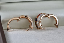 Load image into Gallery viewer, Vermeil Silver Multi CZ Gemstone Wide Chunky Hoop Earrings China

