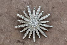 Load image into Gallery viewer, Costume Rhinestone Star Sunburst Flower 2&quot; Brooch Pin
