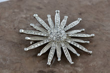 Load image into Gallery viewer, Costume Rhinestone Star Sunburst Flower 2&quot; Brooch Pin
