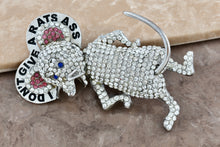 Load image into Gallery viewer, Costume &quot;I Don&#39;t Give a Rats Ass&quot; Rhinestone Rat 3.25&quot; Brooch Pin
