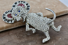 Load image into Gallery viewer, Costume &quot;I Don&#39;t Give a Rats Ass&quot; Rhinestone Rat 3.25&quot; Brooch Pin
