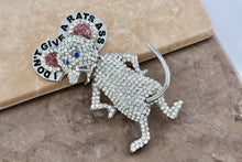 Load image into Gallery viewer, Costume &quot;I Don&#39;t Give a Rats Ass&quot; Rhinestone Rat 3.25&quot; Brooch Pin
