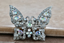 Load image into Gallery viewer, Large Rhinestone Costume Butterfly 2&quot; Brooch Pin
