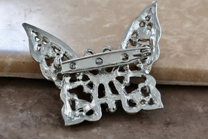 Large Rhinestone Costume Butterfly 2" Brooch Pin