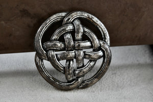 Costume Vintage Soldor Silver Tone Celtic Knot 1.5" Brooch Pin