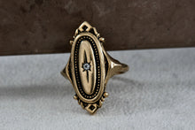 Load image into Gallery viewer, Vintage Avon Gold-Tone Elongated Oval CZ Diamond Signet Ring Size 5.5
