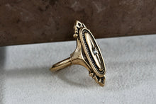 Load image into Gallery viewer, Vintage Avon Gold-Tone Elongated Oval CZ Diamond Signet Ring Size 5.5
