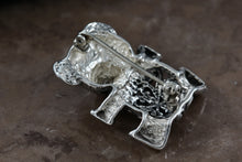 Load image into Gallery viewer, Jezlaine Sterling Silver Filigree Heart Teddy Bear Brooch Pin Vintage
