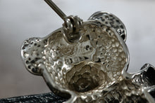 Load image into Gallery viewer, Jezlaine Sterling Silver Filigree Heart Teddy Bear Brooch Pin Vintage
