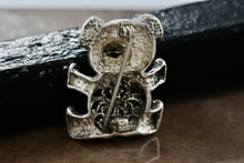 Load image into Gallery viewer, Jezlaine Sterling Silver Filigree Heart Teddy Bear Brooch Pin Vintage
