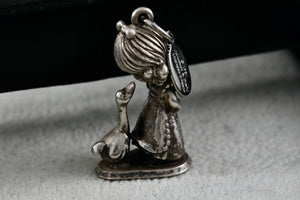 1981 Precious Moments "A Joyful Noise" Jonathan & David Enesco Pewter Pendant