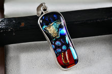 Load image into Gallery viewer, Sterling Silver Multi-Color High Quality Glass Resin Bar 2.25&quot; Pendant
