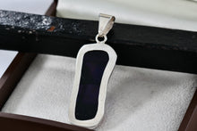 Load image into Gallery viewer, Sterling Silver Multi-Color High Quality Glass Resin Bar 2.25&quot; Pendant
