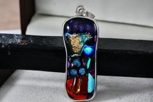 Load image into Gallery viewer, Sterling Silver Multi-Color High Quality Glass Resin Bar 2.25&quot; Pendant
