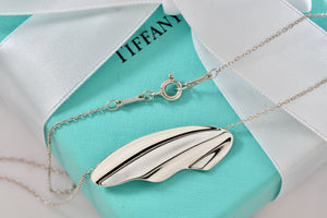 Tiffany & Co. Elsa Peretti Silver High Tide Wave Pendant 16" Necklace Vintage