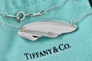 Tiffany & Co. Elsa Peretti Silver High Tide Wave Pendant 16" Necklace Vintage