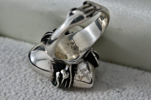 Sergio Bustamante Sterling Silver Wrapped Wire Puffy Heart Ring Size 6.5