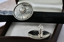 Load image into Gallery viewer, NM Large Mexico Sterling Silver Twist Rope Edge Round Circle Clip-On Earrings
