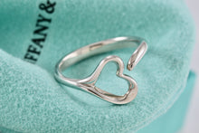 Load image into Gallery viewer, Tiffany &amp; Co. Elsa Peretti Silver Open Heart Ring Size 7.5 *Newest version*
