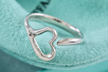 Load image into Gallery viewer, Tiffany &amp; Co. Elsa Peretti Silver Open Heart Ring Size 7.5 *Newest version*
