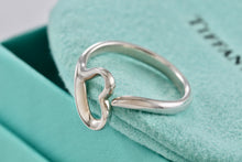 Load image into Gallery viewer, Tiffany &amp; Co. Elsa Peretti Silver Open Heart Ring Size 7.5 *Newest version*
