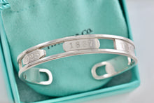 Load image into Gallery viewer, Tiffany &amp; Co. 1837 Silver Element Cuff Large Bangle Bracelet
