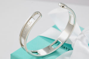 Tiffany & Co. 1837 Silver Element Cuff Large Bangle Bracelet