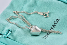 Load image into Gallery viewer, Tiffany &amp; Co. Silver 3D Apple Charm Pendant 18&quot; Chain Necklace RARE
