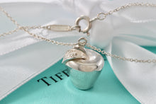 Load image into Gallery viewer, Tiffany &amp; Co. Silver 3D Apple Charm Pendant 18&quot; Chain Necklace RARE
