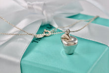 Load image into Gallery viewer, Tiffany &amp; Co. Silver 3D Apple Charm Pendant 18&quot; Chain Necklace RARE
