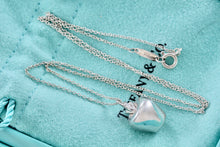 Load image into Gallery viewer, Tiffany &amp; Co. Silver 3D Apple Charm Pendant 18&quot; Chain Necklace RARE
