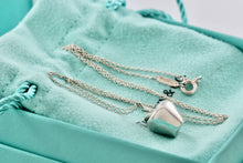 Load image into Gallery viewer, Tiffany &amp; Co. Silver 3D Apple Charm Pendant 18&quot; Chain Necklace RARE
