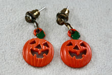 Load image into Gallery viewer, Orange Halloween Pumpkin Costume Dangle Earrings
