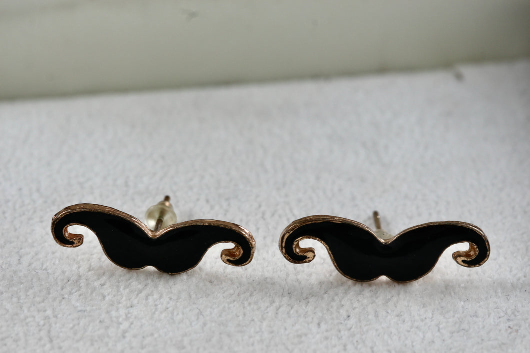 Costume Black Mustache Earrings