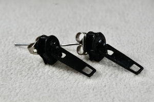 Costume Black Zipper Custom Handmade Earrings