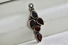 Load image into Gallery viewer, Sterling Silver Marquise Red Garnet Drop 1&quot; Pendant
