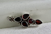 Load image into Gallery viewer, Sterling Silver Marquise Red Garnet Drop 1&quot; Pendant
