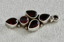 Load image into Gallery viewer, Sterling Silver Marquise Red Garnet Drop 1&quot; Pendant
